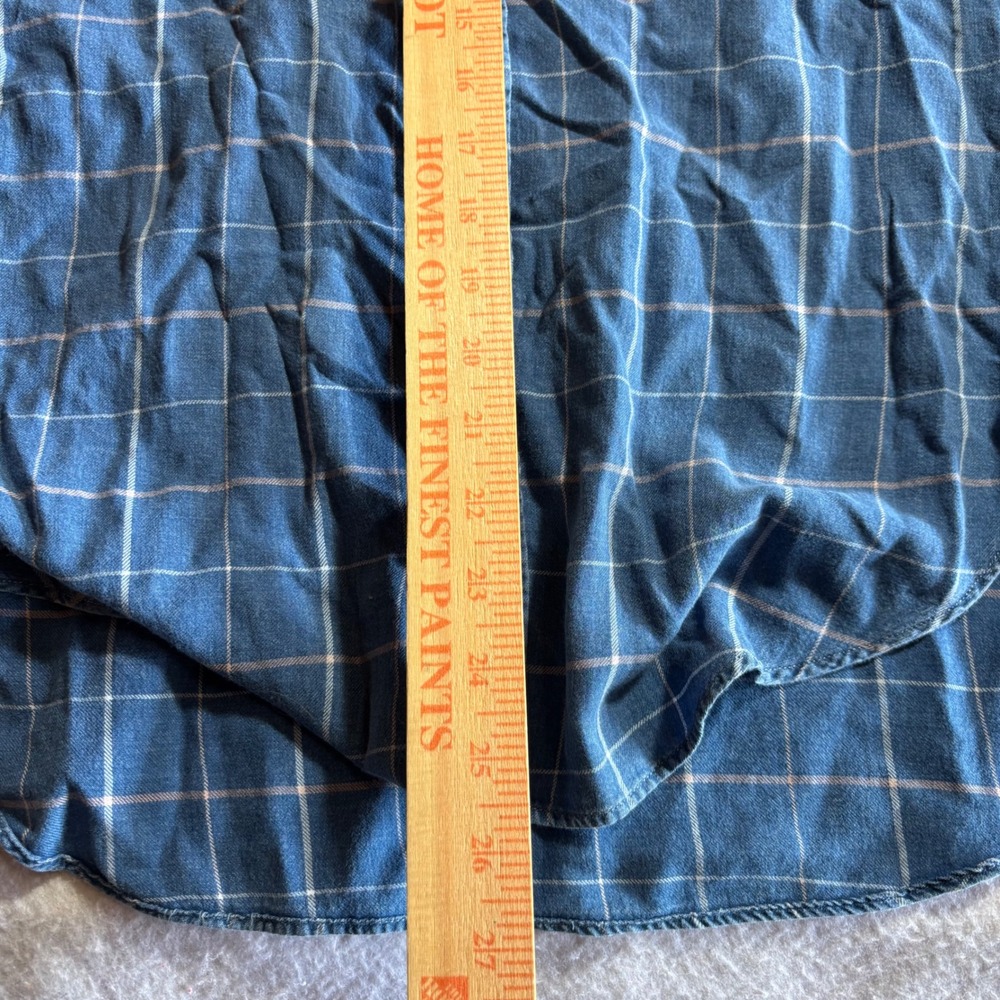 Faherty Women's Blue Plaid Long Sleeve Button Up‎ Shirt Size S - Picture 5 of 8